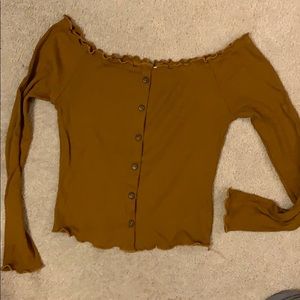 Brown off the shoulder top